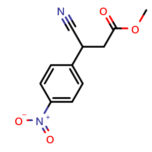 Chemical structure of Methyl 3-cyano-3-(4-nitrophenyl)propanoate , CAS 2708287-42-5, AChemBlock U108988