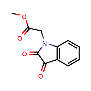 Chemical structure of Methyl 2-(2,3-dioxoindolin-1-yl)acetate , CAS 41042-20-0, AChemBlock U108991