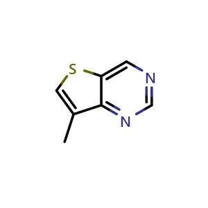 Chemical structure of 7-Methylthieno[3,2-d]pyrimidine , CAS 871013-26-2, AChemBlock U108998