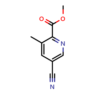 Chemical structure of Methyl 5-cyano-3-methylpicolinate , CAS 1356037-33-6, AChemBlock U109007