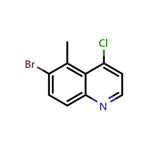 Chemical structure of 6-Bromo-4-chloro-5-methylquinoline , CAS 1459275-73-0, AChemBlock U109013