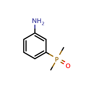 Chemical structure of (3-Aminophenyl)dimethylphosphineoxide , CAS 26728-38-1, AChemBlock U109019