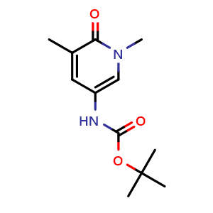 Chemical structure of Tert-butyl (1,5-dimethyl-6-oxo-1,6-dihydropyridin-3-yl)carbamate , CAS 2703697-02-1, AChemBlock U109027