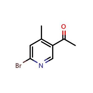 Chemical structure of 1-(6-Bromo-4-methylpyridin-3-yl)ethan-1-one , CAS 1823952-73-3, AChemBlock U109028