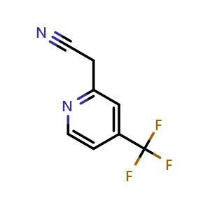 Chemical structure of 2-(4-(Trifluoromethyl)pyridin-2-yl)acetonitrile , CAS 1000536-10-6, AChemBlock U109042