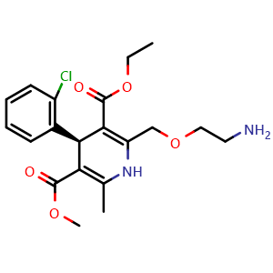 Chemical structure of (R)-Amlodipine , CAS 103129-81-3, AChemBlock U109054