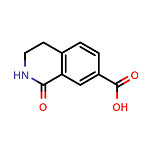 Chemical structure of 1-Oxo-1,2,3,4-tetrahydroisoquinoline-7-carboxylic acid , CAS 1343932-64-8, AChemBlock U109076