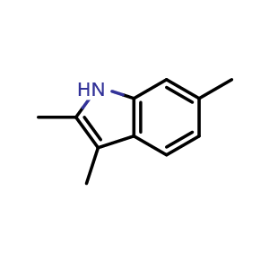 Chemical structure of 2,3,6-Trimethyl-1H-indole , CAS 22072-35-1, AChemBlock U109094