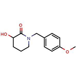 Chemical structure of 3-Hydroxy-1-(4-methoxybenzyl)piperidin-2-one , CAS 1245644-82-9, AChemBlock U109124