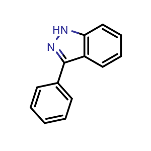 Chemical structure of 3-Phenyl-1H-indazole , CAS 13097-01-3, AChemBlock U109132