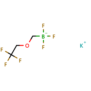 Chemical structure of Potassium trifluoro((2,2,2-trifluoroethoxy)methyl)borate , CAS 1333326-05-8, AChemBlock U109135