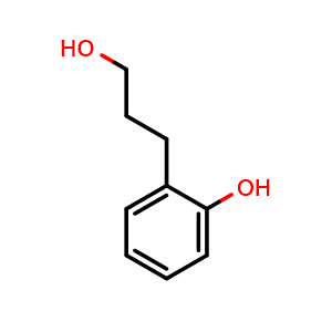 Chemical structure of 2-(3-Hydroxypropyl)phenol , CAS 1481-92-1, AChemBlock U109142