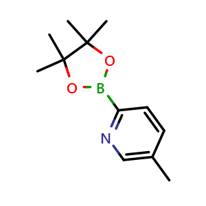 Chemical structure of 5-Methyl-2-(4,4,5,5-tetramethyl-1,3,2-dioxaborolan-2-yl)pyridine , CAS 1101205-22-4, AChemBlock U109160