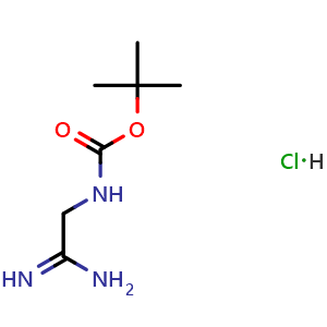 Chemical structure of Tert-butyl 2-amino-2-iminoethylcarbamate hydrochloride , CAS 251294-65-2, AChemBlock U109164