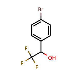 Chemical structure of 1-(4-Bromophenyl)-2,2,2-trifluoroethanol , CAS 76911-73-4, AChemBlock U109171
