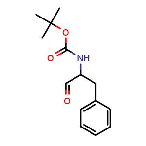 Chemical structure of Tert-butyl 1-oxo-3-phenylpropan-2-ylcarbamate , CAS 103127-53-3, AChemBlock U109172