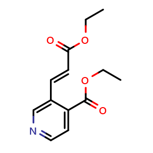 Chemical structure of Ethyl 3-(3-ethoxy-3-oxoprop-1-enyl)isonicotinate , CAS 1375415-95-4, AChemBlock U109215