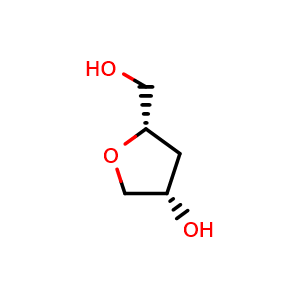 Chemical structure of (3S,5S)-5-(hydroxymethyl)tetrahydrofuran-3-ol , CAS 204509-08-0, AChemBlock U109237