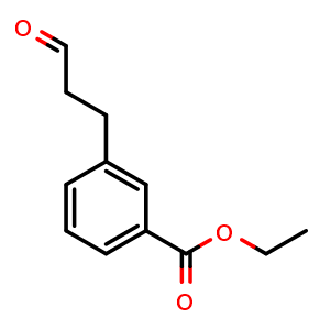 Chemical structure of Ethyl 3-(3-oxopropyl)benzoate , CAS 114837-81-9, AChemBlock U109238