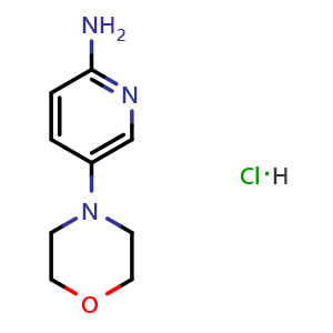 Chemical structure of 5-Morpholinopyridin-2-amine hydrochloride , CAS 1354940-70-7, AChemBlock U109246