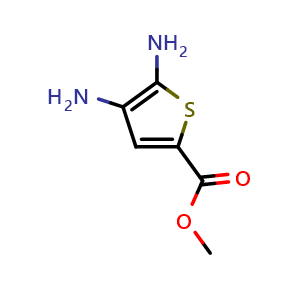 Chemical structure of Methyl 4,5-diaminothiophene-2-carboxylate , CAS 106850-18-4, AChemBlock U109266