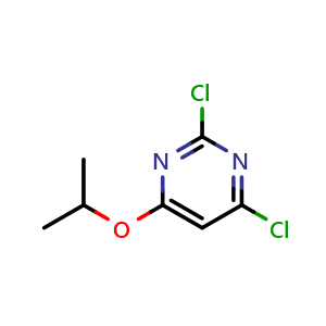 Chemical structure of 2,4-Dichloro-6-isopropoxypyrimidine , CAS 1026787-89-2, AChemBlock U109276