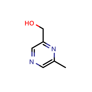 Chemical structure of 2-Hydroxymethyl-6-methylpyrazine , CAS 77164-93-3, AChemBlock U109278