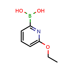 Chemical structure of 6-Ethoxypyridin-2-ylboronic acid , CAS 913373-41-8, AChemBlock U109282