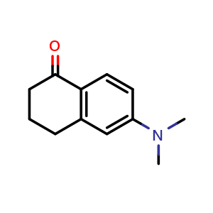 Chemical structure of 6-(Dimethylamino)-3,4-dihydronaphthalen-1(2H)-one , CAS 31435-75-3, AChemBlock U109299