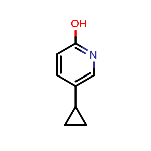 Chemical structure of 5-Cyclopropylpyridin-2-ol , CAS 1159821-42-7, AChemBlock U109303