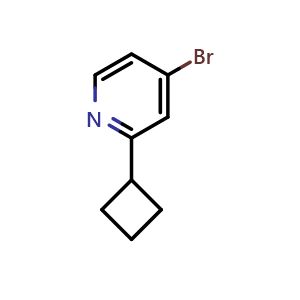 Chemical structure of 4-Bromo-2-cyclobutylpyridine , CAS 1142194-11-3, AChemBlock U109309