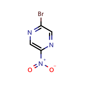Chemical structure of 2-Bromo-5-nitropyrazine , CAS 117103-53-4, AChemBlock U109323
