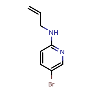 Chemical structure of N-allyl-5-bromopyridin-2-amine , CAS 106037-57-4, AChemBlock U109327