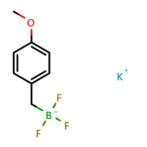 Chemical structure of Potassium trifluoro(4-methoxybenzyl)borate , CAS 900810-91-5, AChemBlock U109340