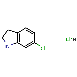 Chemical structure of 6-Chloroindoline hydrochloride , CAS 89978-84-7, AChemBlock U109341