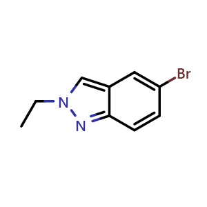 Chemical structure of 5-Bromo-2-ethyl-2H-indazole , CAS 590417-97-3, AChemBlock U109347