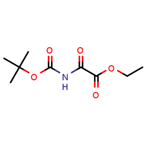 Chemical structure of Ethyl 2-(tert-butoxycarbonylamino)-2-oxoacetate , CAS 216959-34-1, AChemBlock U109366