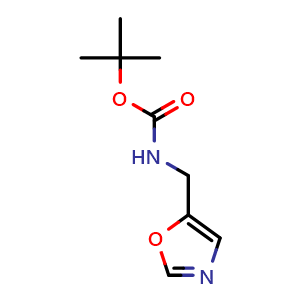 Chemical structure of tert-butyl N-(1,3-oxazol-5-ylmethyl)carbamate , CAS 209589-20-8, AChemBlock U109367