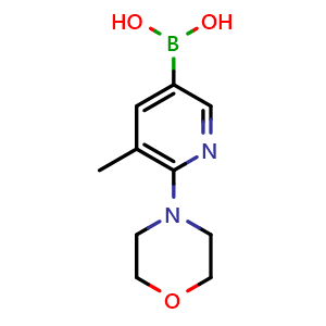 Chemical structure of 5-Methyl-6-morpholinopyridin-3-ylboronic acid , CAS 1191062-85-7, AChemBlock U109375