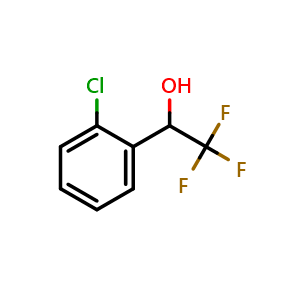 Chemical structure of 1-(2-Chlorophenyl)-2,2,2-trifluoroethanol , CAS 251352-64-4, AChemBlock U109386