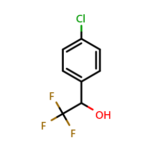 Chemical structure of 1-(4-Chlorophenyl)-2,2,2-trifluoroethanol , CAS 446-66-2, AChemBlock U109390
