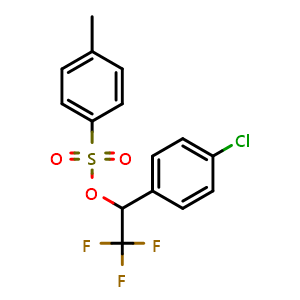 Chemical structure of 1-(4-Chlorophenyl)-2,2,2-trifluoroethyl4-methylbenzenesulfonate , CAS 907175-73-9, AChemBlock U109392