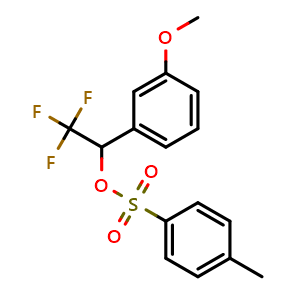 Chemical structure of 2,2,2-Trifluoro-1-(3-methoxyphenyl)ethyl4-methylbenzenesulfonate , CAS 1356109-08-4, AChemBlock U109405