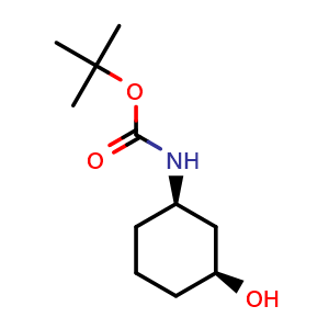 Chemical structure of rel-tert-butyl ((1R,3S)-3-hydroxycyclohexyl)carbamate , AChemBlock U109414