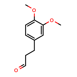 Chemical structure of 3-(3,4-Dimethoxyphenyl)propanal , CAS 61871-67-8, AChemBlock U109425