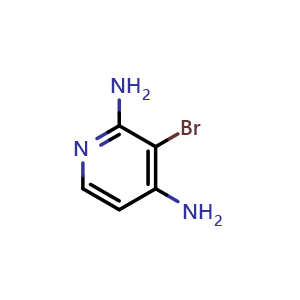 Chemical structure of 3-Bromopyridine-2,4-diamine , CAS 72921-94-9, AChemBlock U109435
