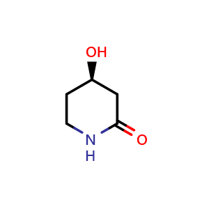 Chemical structure of 4-(R)-hydroxy-2-piperidinone , CAS 1051316-41-6, AChemBlock U109456