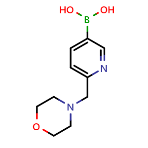 Chemical structure of 6-(Morpholinomethyl)pyridin-3-ylboronic acid , CAS 934505-32-5, AChemBlock U109458