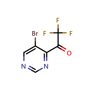 Chemical structure of 1-(5-Bromopyrimidin-4-yl)-2,2,2-trifluoroethanone , CAS 1375303-77-7, AChemBlock U109461