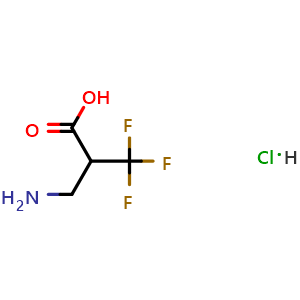 Chemical structure of 3-Amino-2-(trifluoromethyl)propionic acid hydrochloride , CAS 2802794-65-4, AChemBlock U109468